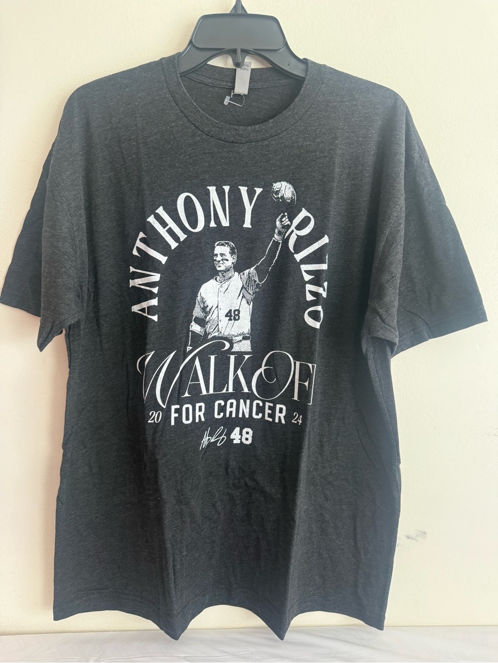 Next Level Apparel Black Anthony Rizzo Walk Off For Cancer Graphic Tee